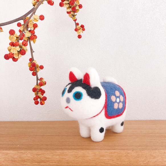 ぷ*子様 羊毛フェルト　籠かぶり犬張子 ぷ*子様 羊毛フェルト 籠かぶり犬張子