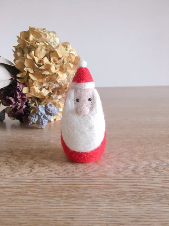 ハンドメイド★羊毛フェルト　クリスマス　猫　サンタクロース 羊毛フェルトのサンタクロース その他インテリア雑貨 woolwool