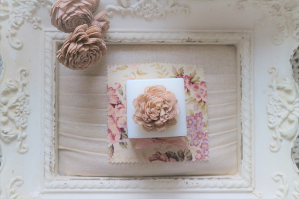 花から香るアロマワックスサシェ・シャンパンピンク（敷き布付き） 4枚目の画像