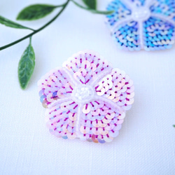 【刺繍】朝顔 ブローチ ピンク 2枚目の画像