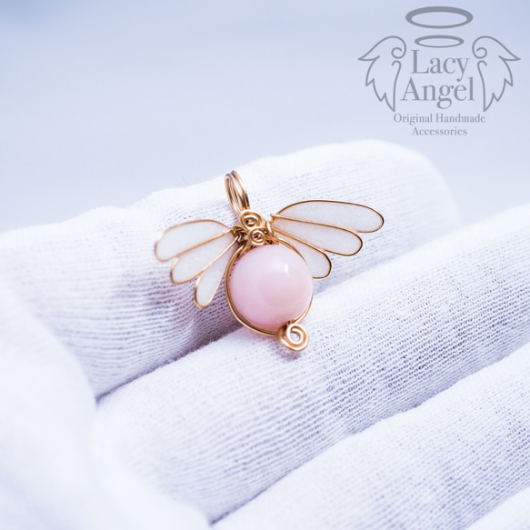ピンクオパールペンダントトップ “Petit Angel Wing” 3枚目の画像