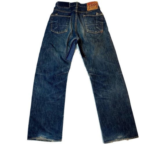 prps 紫製品 W28 デニムパンツ ジーンズ リメイク 藍染 remake prps 紫製品 W28 デニムパンツ ジーンズ リメイク 藍染 remake
