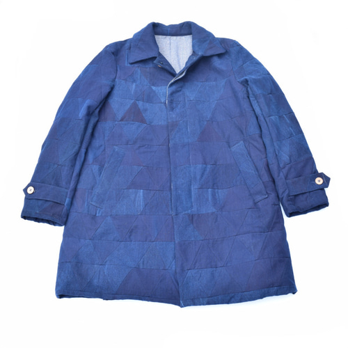 ヴィンテージ 藍染 袴 リメイク パッチワーク ステンカラーコート