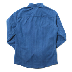 武州藍染 パッチワーク ウッドボタン シャツ 2枚目の画像