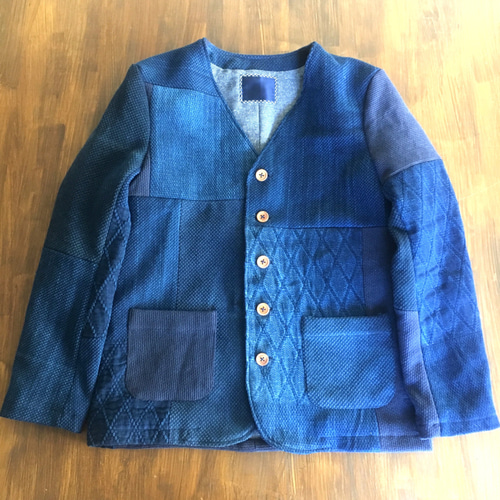 ヴィンテージ 藍染 刺し子 剣道着 リメイク パッチワーク ノー ヴィンテージ 藍染 刺し子 剣道着 リメイク パッチワーク ノー