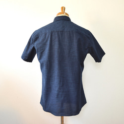 HAKOU”波光“ パッチワーク ウッドボタン S/S シャツ 半袖 Patchworks Shirts w/wood 6枚目の画像