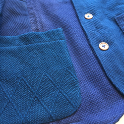 KIRIKOMI“剪裁”NAVY復古靛藍染色劍道服翻拍拼縫無色開衫夾克 第5張的照片