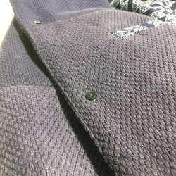 復古靛藍染色刺子劍道製服翻版拼接不銹鋼領外套 第10張的照片