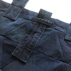 HAKOU”波光“ 　ビンテージ 藍染 袴リメイク パッチワーク トート バッグ 3枚目の画像
