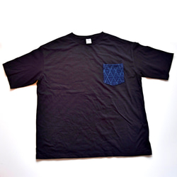 BIG Silhouette Vintage Aizen Kendo Wear Remake 口袋 T 卹 M-XL BLK 第2張的照片