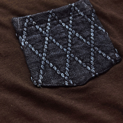 BIGシルエット ビンテージ 藍染 剣道着 リメイク ポケットTシャツ M-XL BLK 3枚目の画像