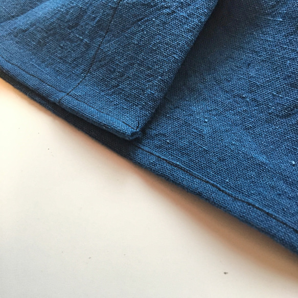 備後絣 藍染 ウッドボタン B/D シャツ Short sleeve Shirts w/wood buttom 6枚目の画像