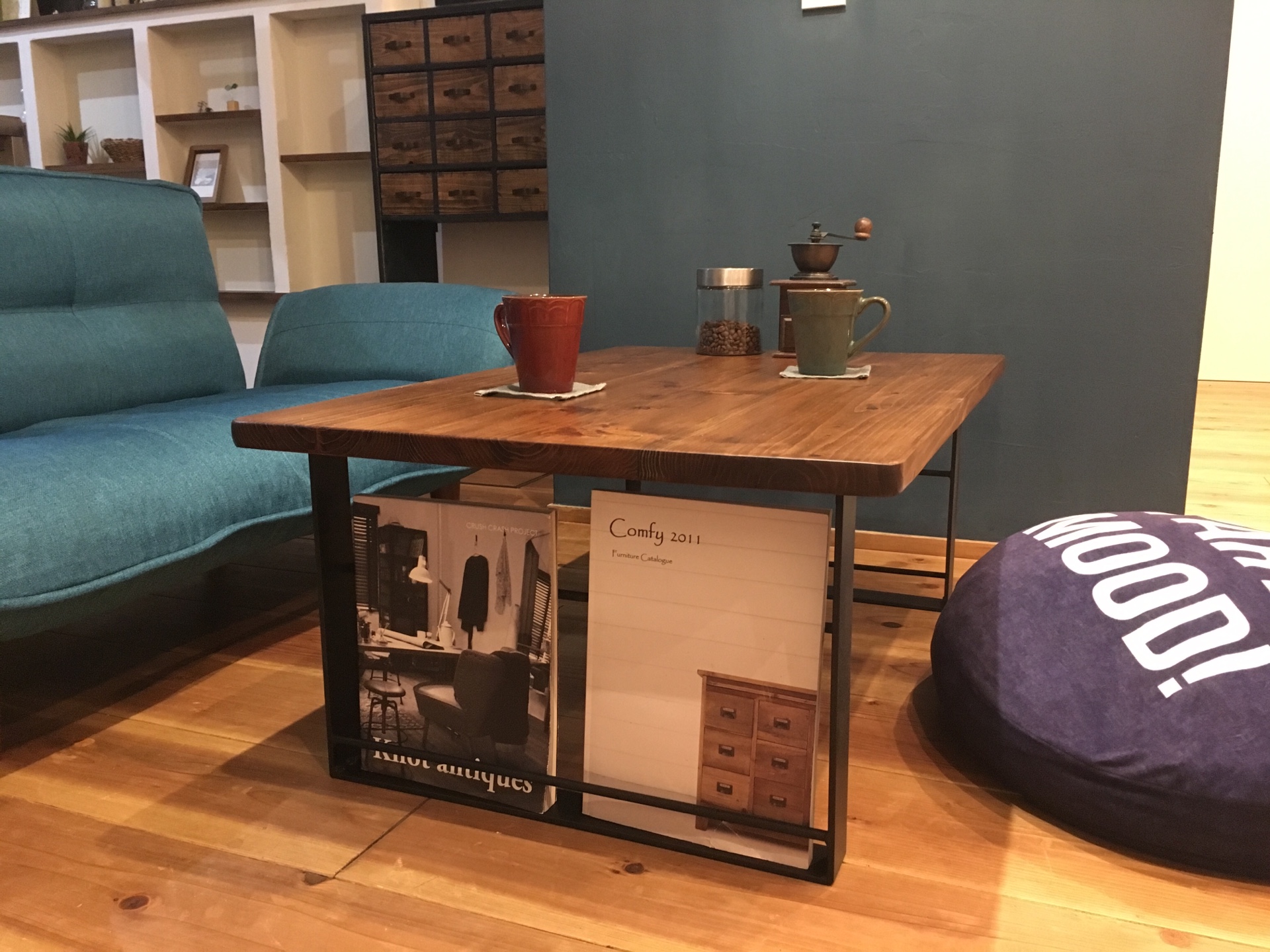 アイアンカフェテーブル＊マガジンラック付 ※艶消ウレタン塗装含 12,024円