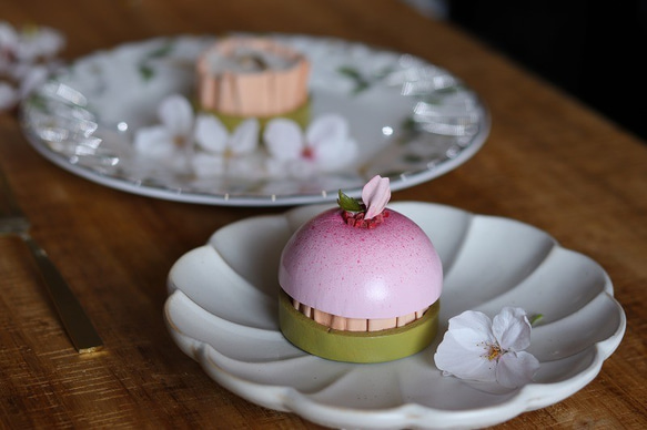 [Sakurake]皮革糕點師製作的蛋糕型戒指盒*皮革工作室Brownie的Sakura皮革蛋糕 第3張的照片