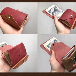 【すべてが丸見えKAMABOKO wallet】牛革・手の平サイズでコンパクト・オイルレザー 5枚目の画像