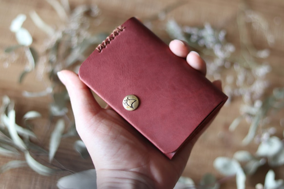 ワインレッド】名刺も入るミニ財布【miniKAMABOKOwallet】 その他ミニ