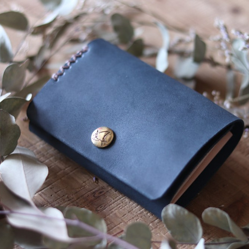 【 ñöżömî 】 ミニ財布 （ ネイビー ）【受注生産】 ネイビー】名刺も入るミニ財布【miniKAMABOKOwallet】 その他