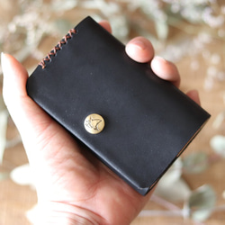 【ブラック】名刺も入るミニ財布【miniKAMABOKOwallet】 1枚目の画像