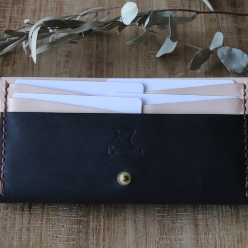 ｼﾝﾌﾟﾙｽﾘﾑ長財布2【ブラック】【大容量・17cmのミディアム財布