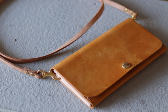 ｼﾝﾌﾟﾙｽﾘﾑ長財布２【ブラウン】【大容量・17cmのミディアム財布】タケノコデザイン 9枚目の画像