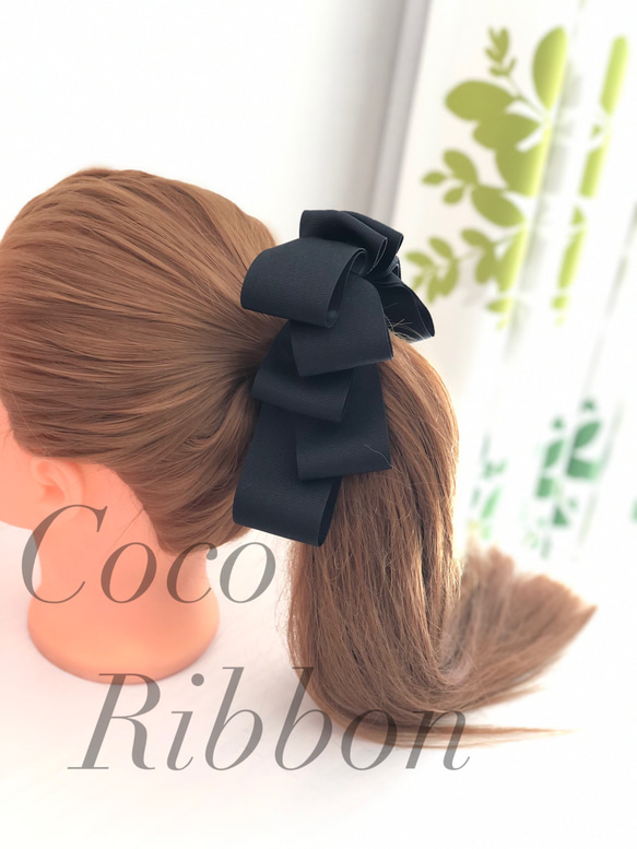 ロゼリボンバナナクリップ ヘアクリップ・バナナクリップ 大きめ