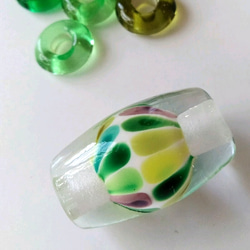 　とんぼ玉とガラスビーズ　「グラスグリーン」 8枚目の画像