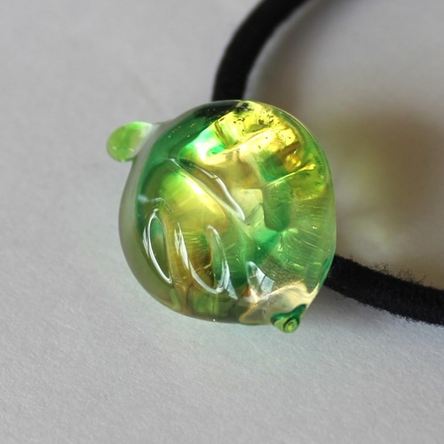 ꫛꫀꪝ硝子の髪飾り☆ポンポネグラス☆ヘアゴム 「latticello」yellw