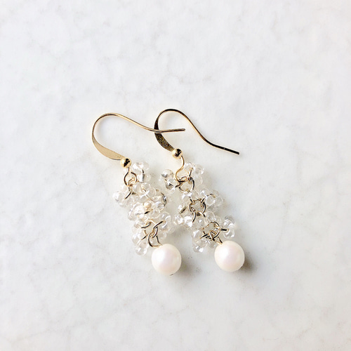 送料無料 ファルファーレビーズとチェコパールのピアス 選べるスタッド  