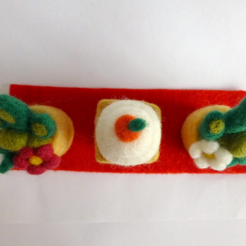 受注制作 正月飾り 門松と鏡餅 完成次第発送致します 羊毛フェルト