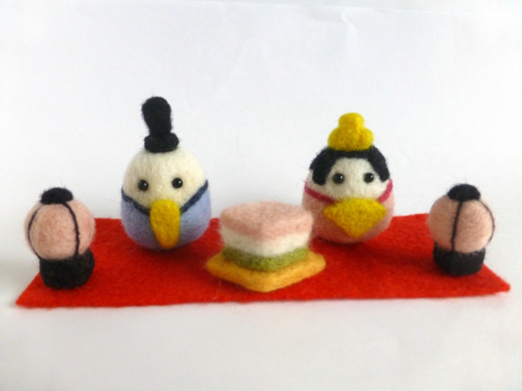 受注制作 雛人形羊毛フェルト置き物 完成次第発送致します 羊毛