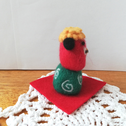 受注制作 獅子舞の羊毛フェルト置き物 完成次第発送致します 羊毛