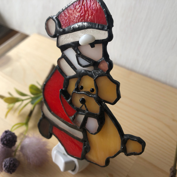 Santa hug  poodle　〜おやすみランプ 3枚目の画像