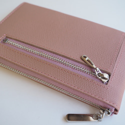 薄くて軽いコンパクトな財布  10枚カードポケット  カラフル ローズピンク スクィーズ squeeze 2枚目の画像