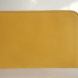 <新色>イタリアンレザー　薄くて軽くて大容量な長財布 24ZipWallet　サンライトイエロー 4枚目の画像