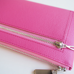 薄くて軽いコンパクトな財布  10枚カードポケット　カラフル ディープピンク スクイーズ squeeze 3枚目の画像
