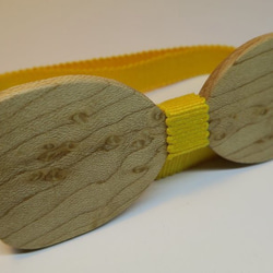 ART工房Nobの木製蝶ネクタイ スターシリーズ MDX(標準ﾃﾞﾗｯｸｽ) タイプ3型 バーズアイメイプル木綿平織 2枚目の画像