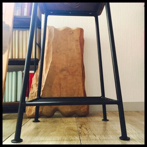 鐵和木頭矮凳[可用尺寸訂購] 第3張的照片