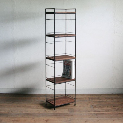 幅40cm】アイアン&ウッド 縦長シェルフ【サイズオーダー可】 棚