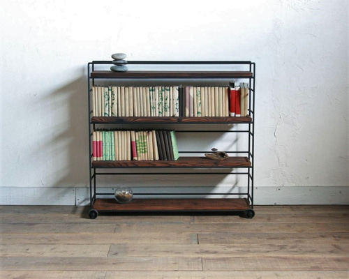 【太郎】マガジンラック・ブックシェルフ 本棚 ワゴン レトロ sissbsrj-3ct_1.jpg