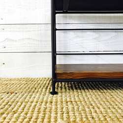 天然板和鐵製書架（寬90公分）2層式[可訂購尺寸] 第3張的照片