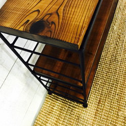 天然板和鐵製書架（寬90公分）2層式[可訂購尺寸] 第5張的照片