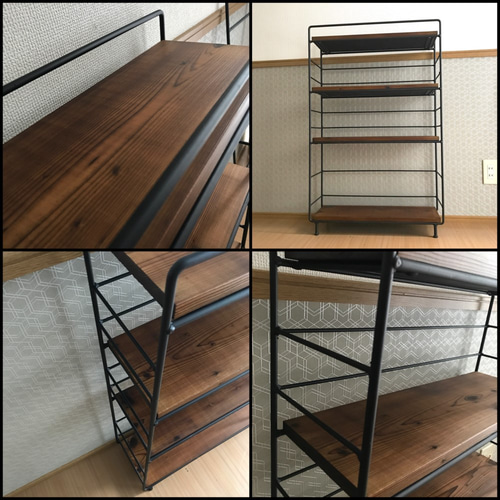 【しゅう】アイアンウッドシェルフ　オーダー品 アイアン＆ウッド ブックシェルフ【サイズオーダー可】 | EARL