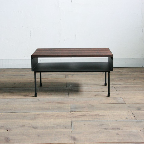 鐵板和舊木中心桌[可訂購尺寸] 第2張的照片