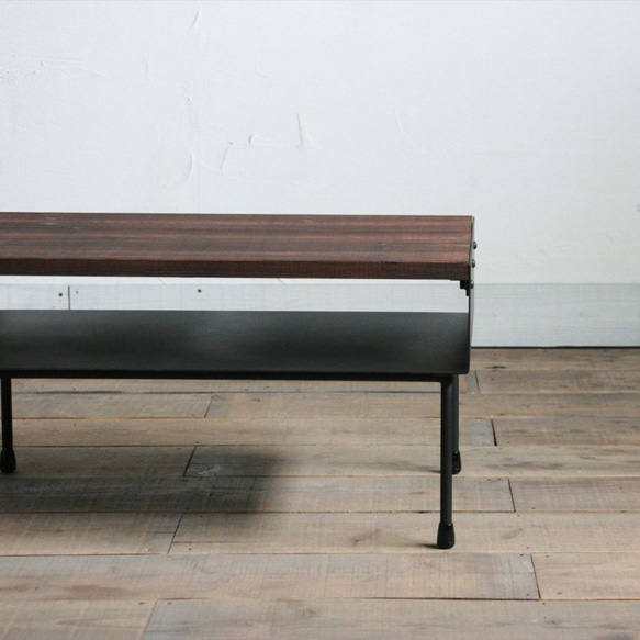 鐵板和舊木中心桌[可訂購尺寸] 第3張的照片