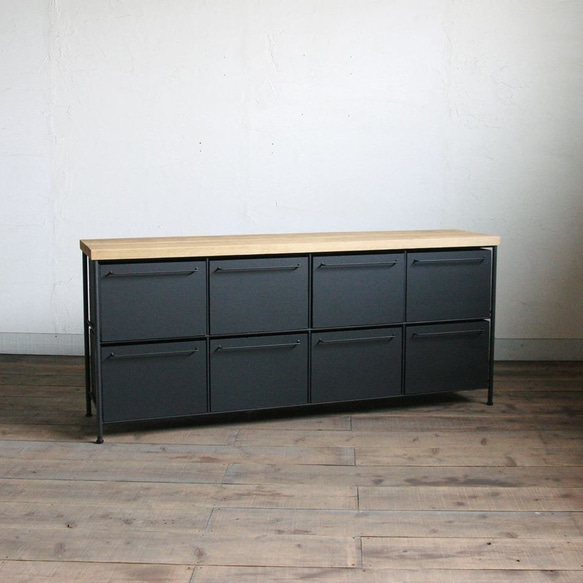 【ラスト2日‼】チェスト　黒系7/9まで アイアンのローチェスト（2段タイプ）【サイズオーダー可