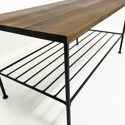 無垢板とアイアンのテーブル【サイズオーダー可】 4枚目の画像