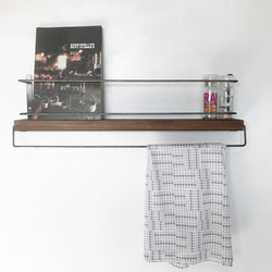 ホワイトシャビー ティッシュシェルフ タオルホルダーつき タオル