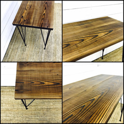 寅子様オーダー専用　古材杉板とアイアンフレームのダイニングテーブル 4枚目の画像