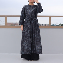 □30%off□着物リメイク○浴衣のフリル袖ワンピース・ロング