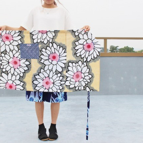 着物リメイク・浴衣のギャルソンエプロン（ヒマワリ） エプロン